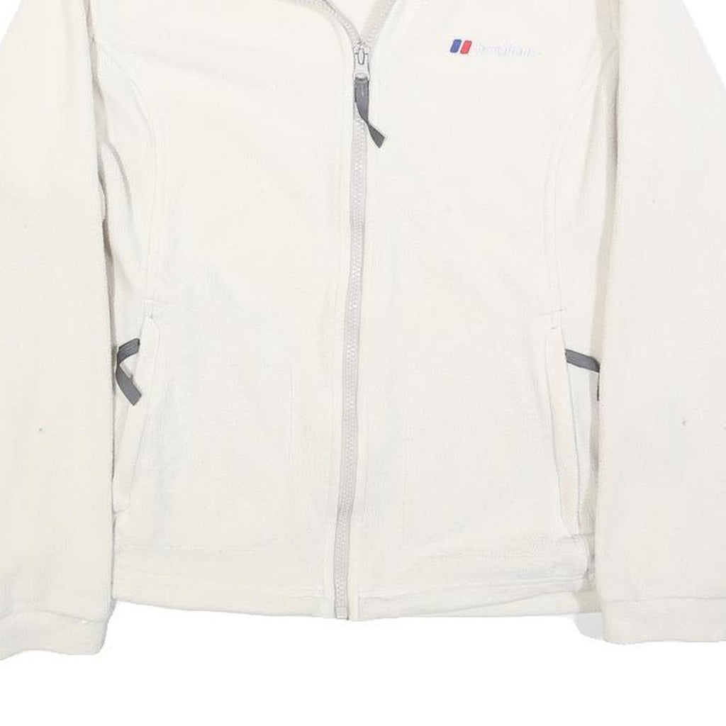 BERGHAUS Womens White Zip Jacket UK 12 Polyester Fleece Outdoor Warm Layer