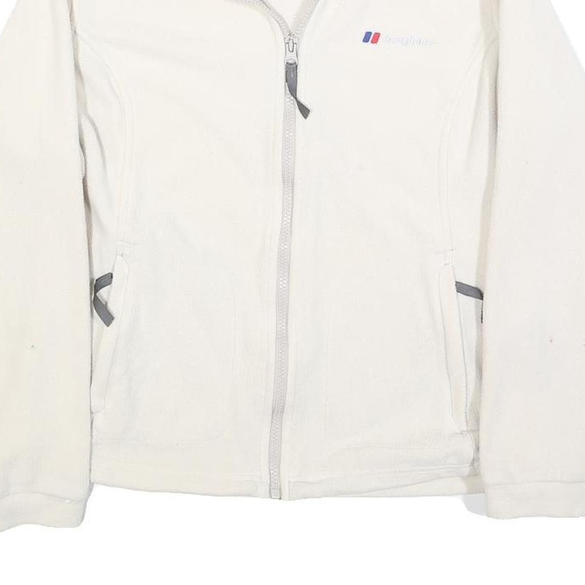 BERGHAUS Womens White Zip Jacket UK 12 Polyester Fleece Outdoor Warm Layer