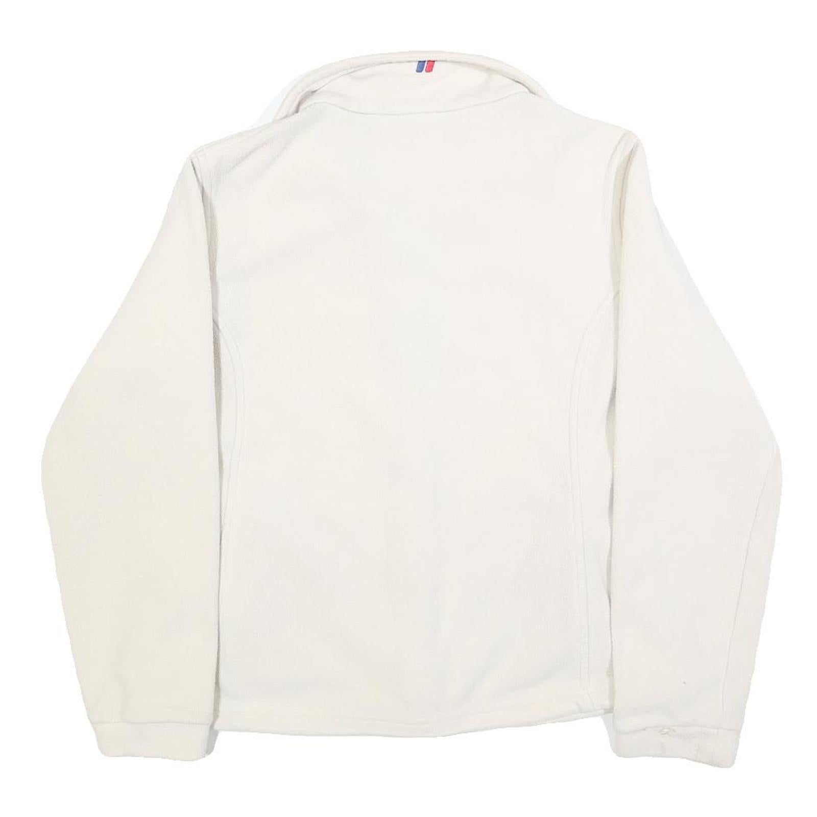 BERGHAUS Womens White Zip Jacket UK 12 Polyester Fleece Outdoor Warm Layer