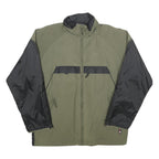 CHAMPION Mens Green & Black Colourblock Jacket S Polyester Blend Zip Outdoor