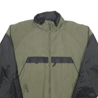 CHAMPION Mens Green & Black Colourblock Jacket S Polyester Blend Zip Outdoor
