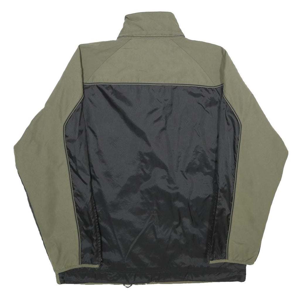 CHAMPION Mens Green & Black Colourblock Jacket S Polyester Blend Zip Outdoor