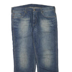 CARHARTT Mens Regular Fit Blue Denim Jeans W38 L32 Classic Zip Pocket