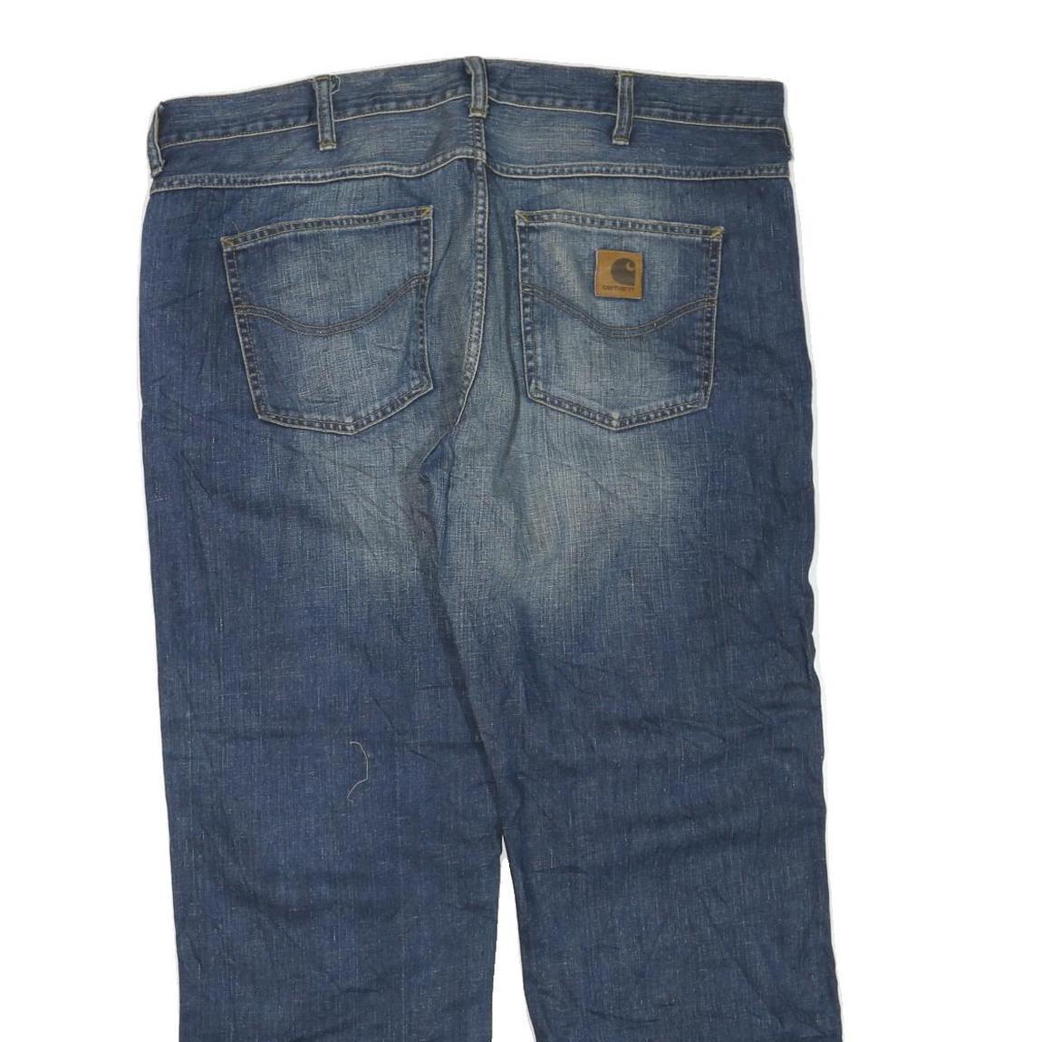 CARHARTT Mens Regular Fit Blue Denim Jeans W38 L32 Classic Zip Pocket