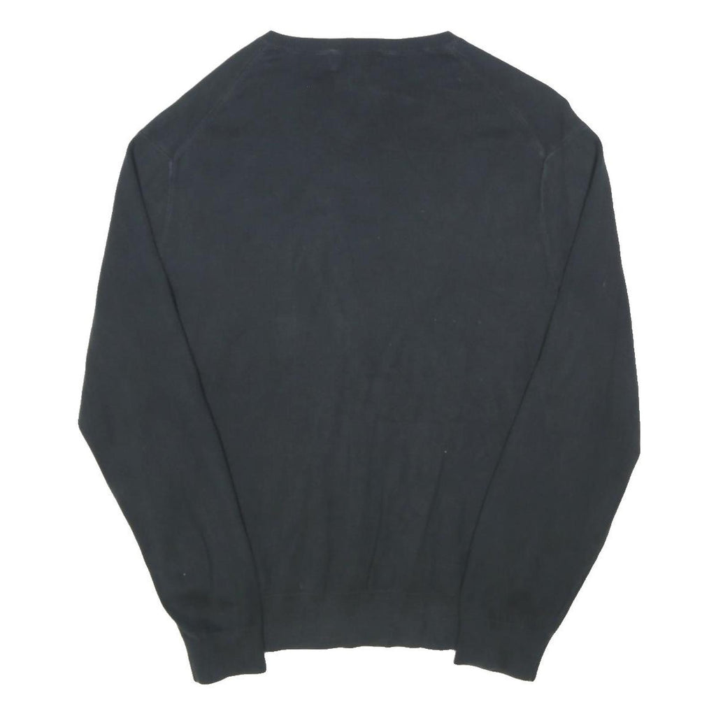 POLO RALPH LAUREN Mens Navy Blue Classic Jumper V-Neck Cotton Blend M