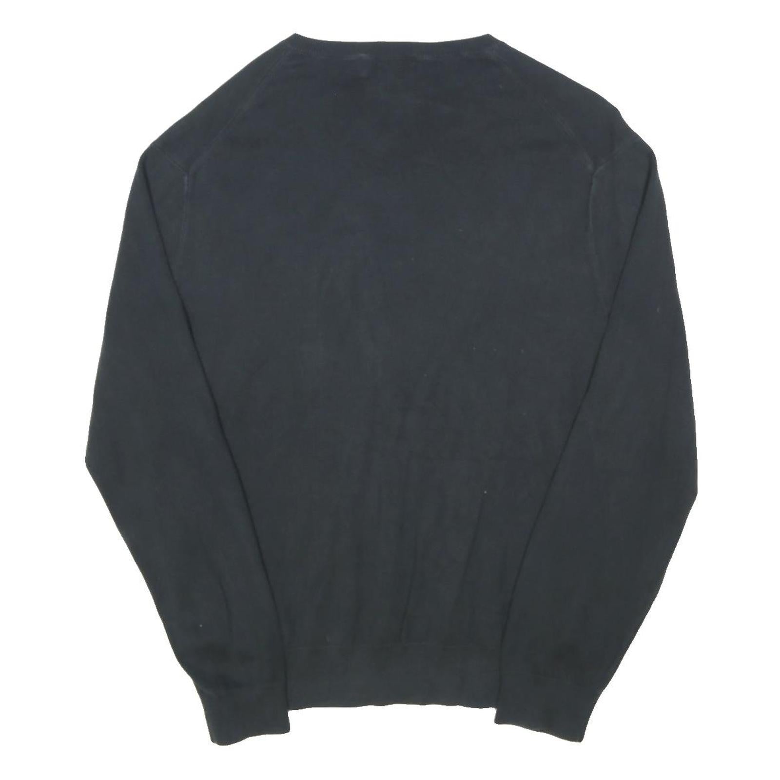 POLO RALPH LAUREN Mens Navy Blue Classic Jumper V-Neck Cotton Blend M