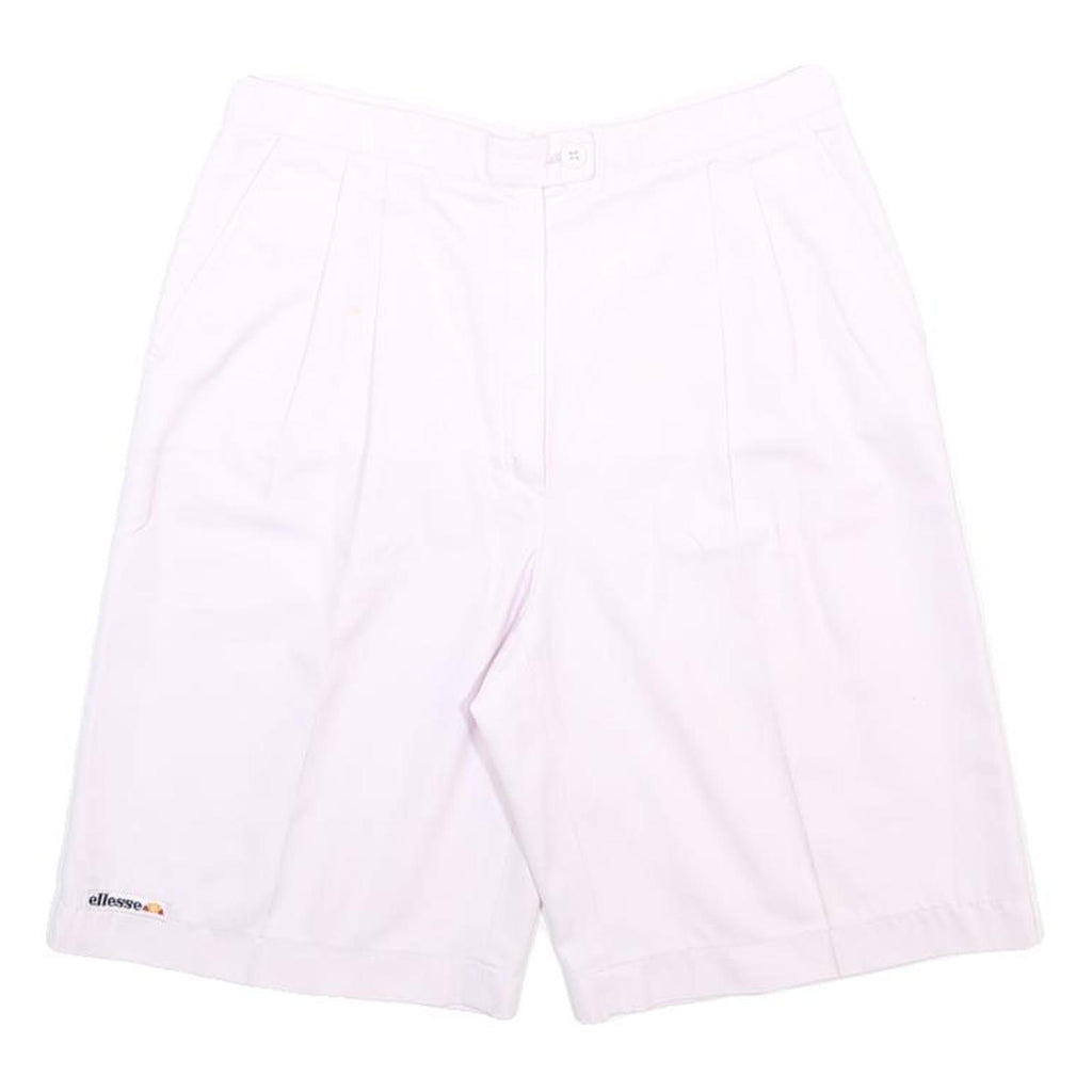 ELLESSE Womens White Casual Shorts S W27 Cotton Blend Comfort Fit