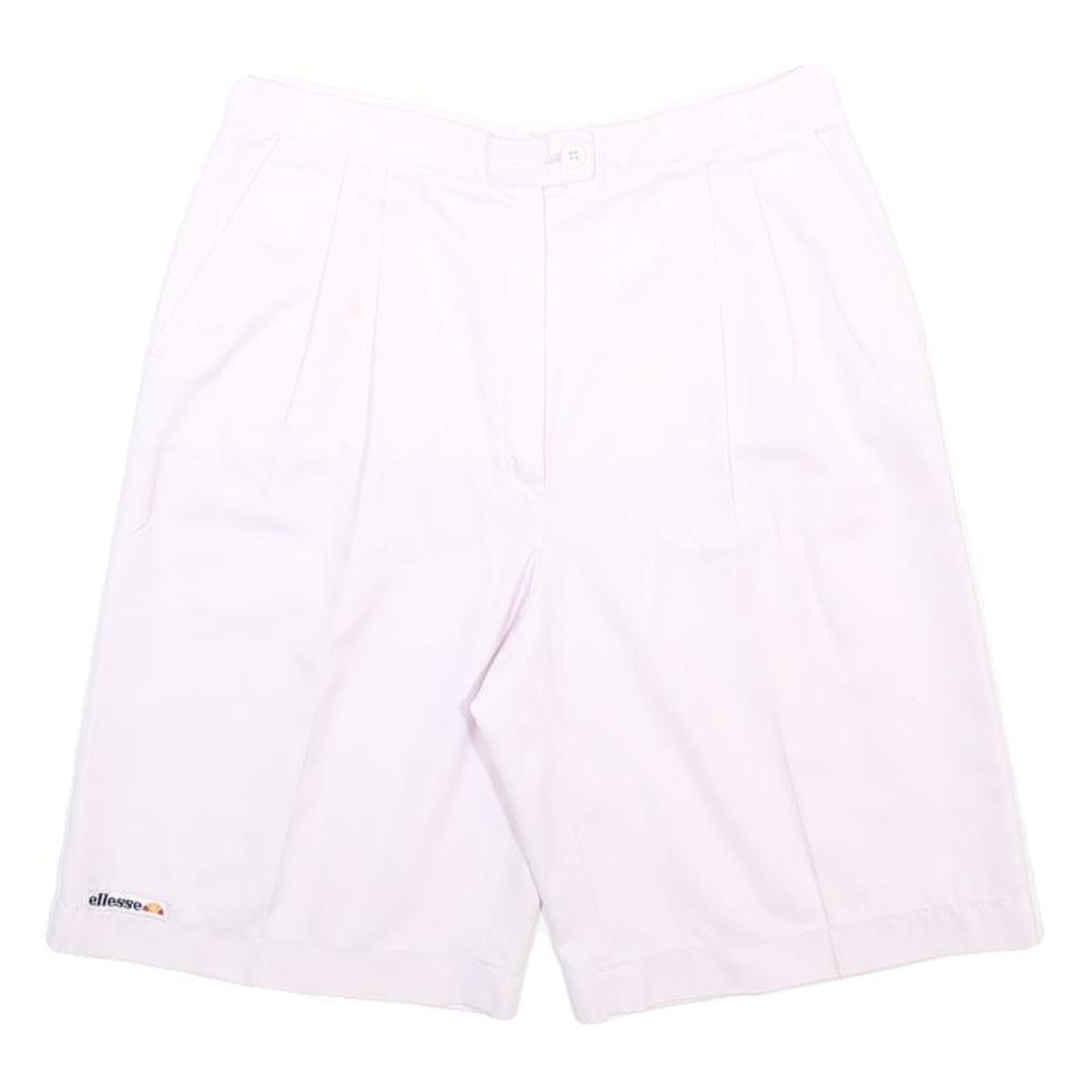 ELLESSE Womens White Casual Shorts S W27 Cotton Blend Comfort Fit