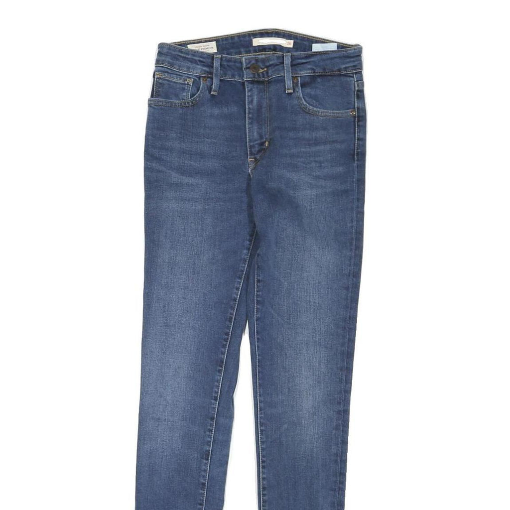 LEVI'S Womens Blue Regular Skinny Denim Medium Wash Jeans W26 L31 Classic Zip