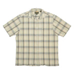 TIMBERLAND Mens Beige Check Shirt L Cotton Short Sleeve Casual Lightweight