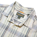 TIMBERLAND Mens Beige Check Shirt L Cotton Short Sleeve Casual Lightweight