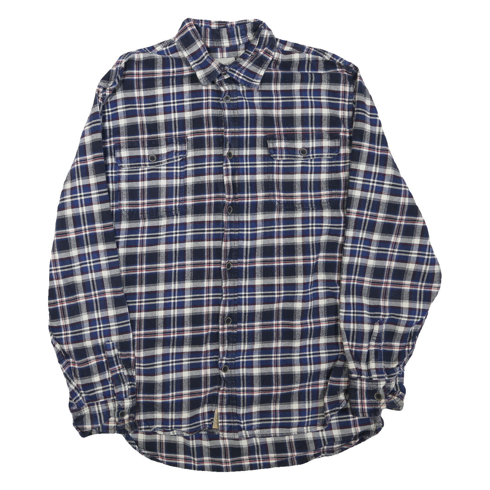 JACHS Mens Blue & White Check Shirt XL Cotton Blend Casual Long Sleeve