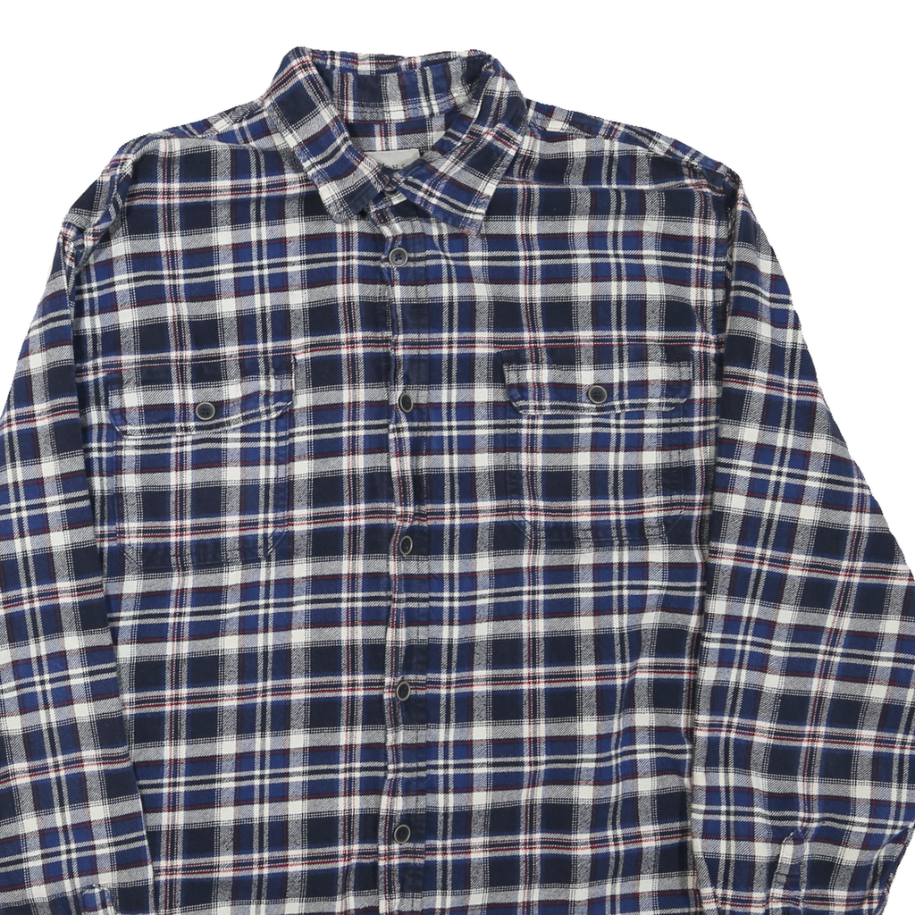 JACHS Mens Blue & White Check Shirt XL Cotton Blend Casual Long Sleeve