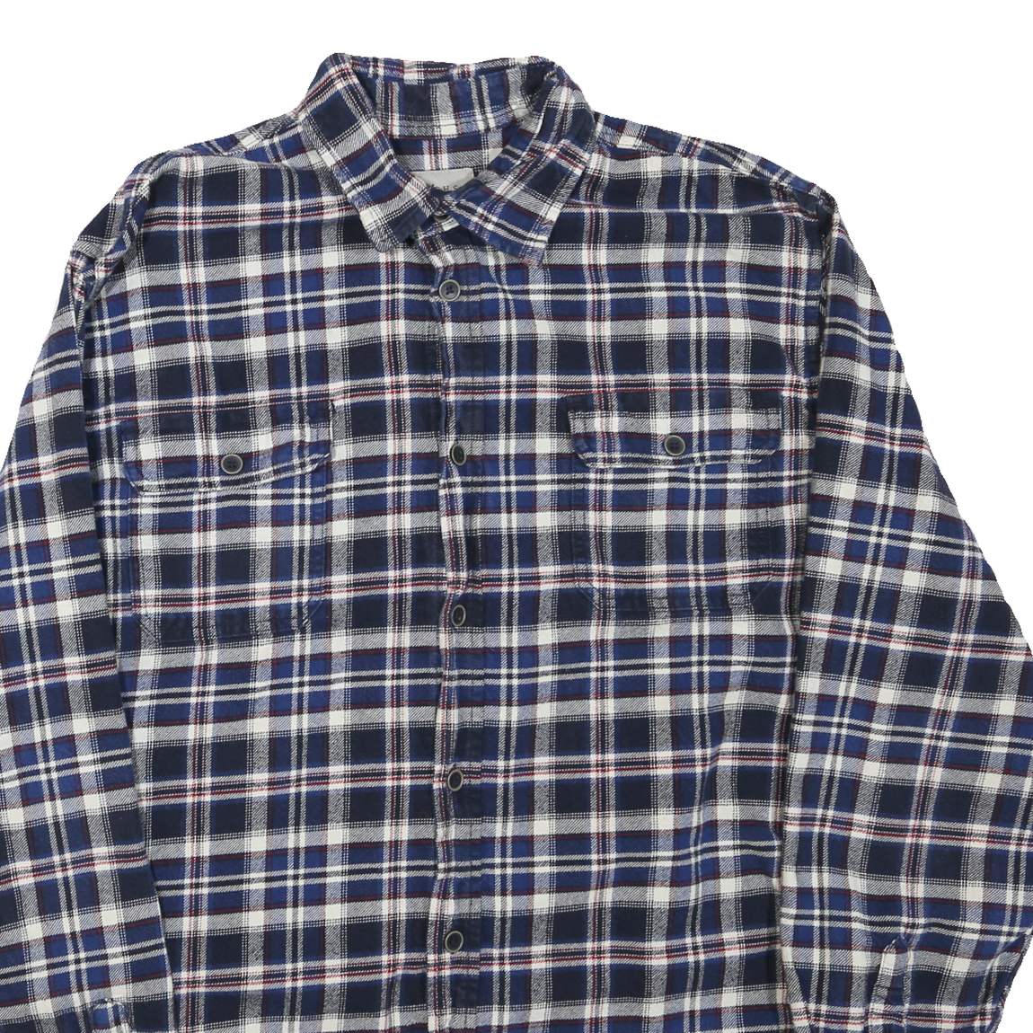 JACHS Mens Blue & White Check Shirt XL Cotton Blend Casual Long Sleeve