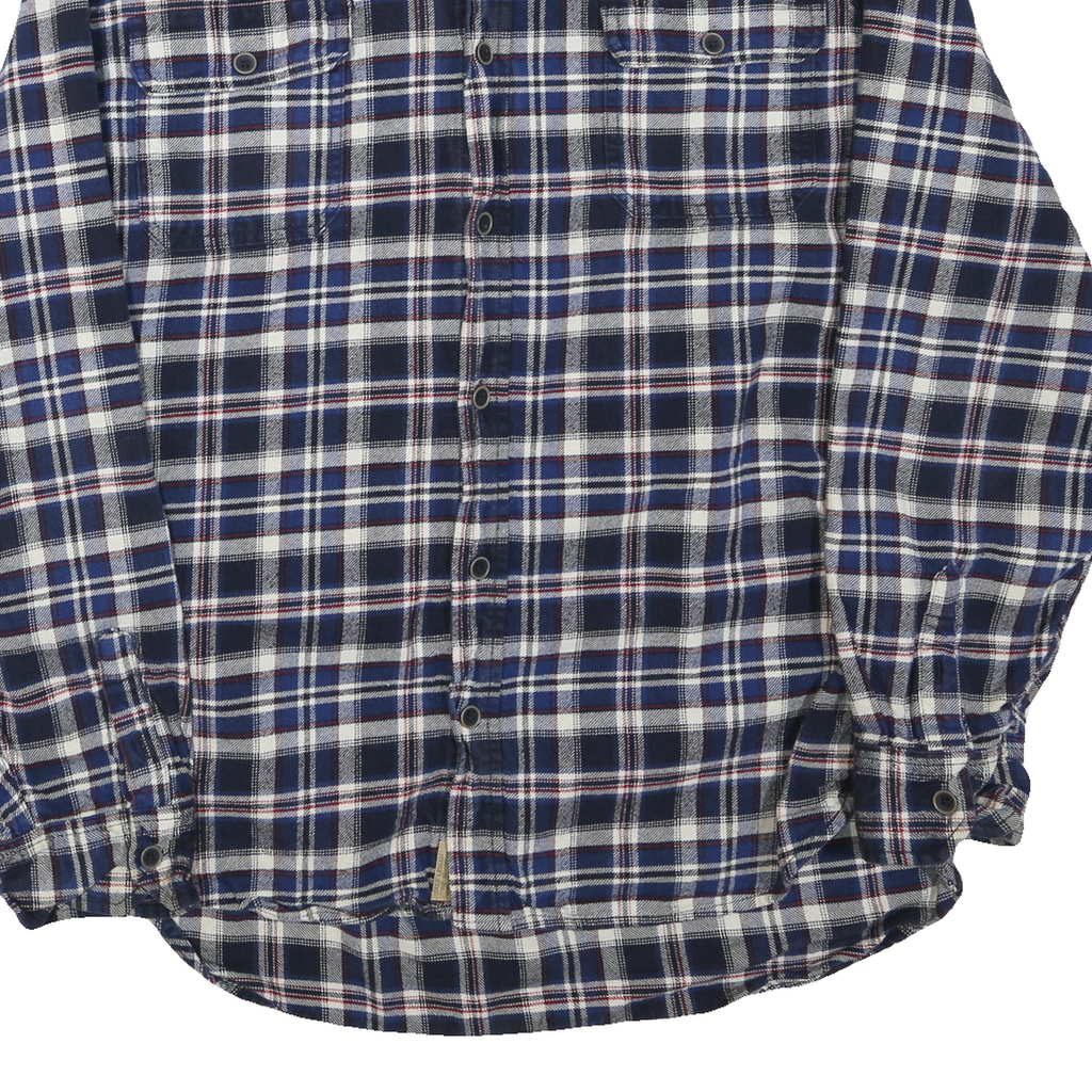 JACHS Mens Blue & White Check Shirt XL Cotton Blend Casual Long Sleeve