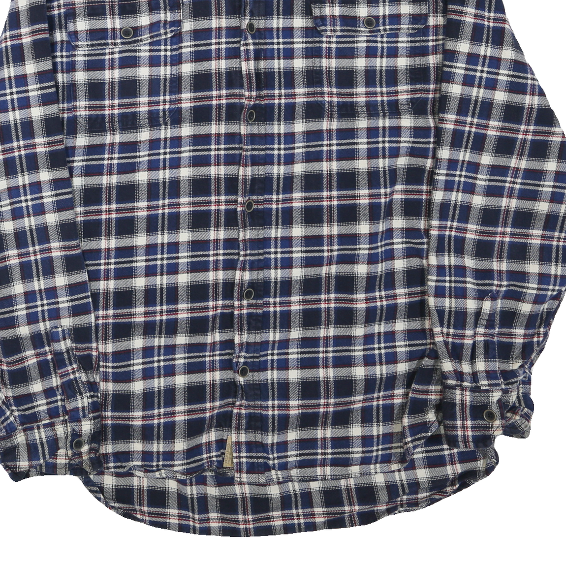 JACHS Mens Blue & White Check Shirt XL Cotton Blend Casual Long Sleeve