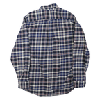 JACHS Mens Blue & White Check Shirt XL Cotton Blend Casual Long Sleeve