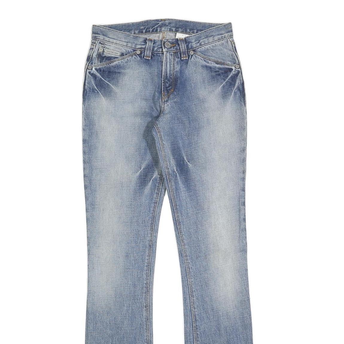 CALVIN KLEIN JEANS Womens Blue Regular Fit Straight Denim Light Wash W26 L34