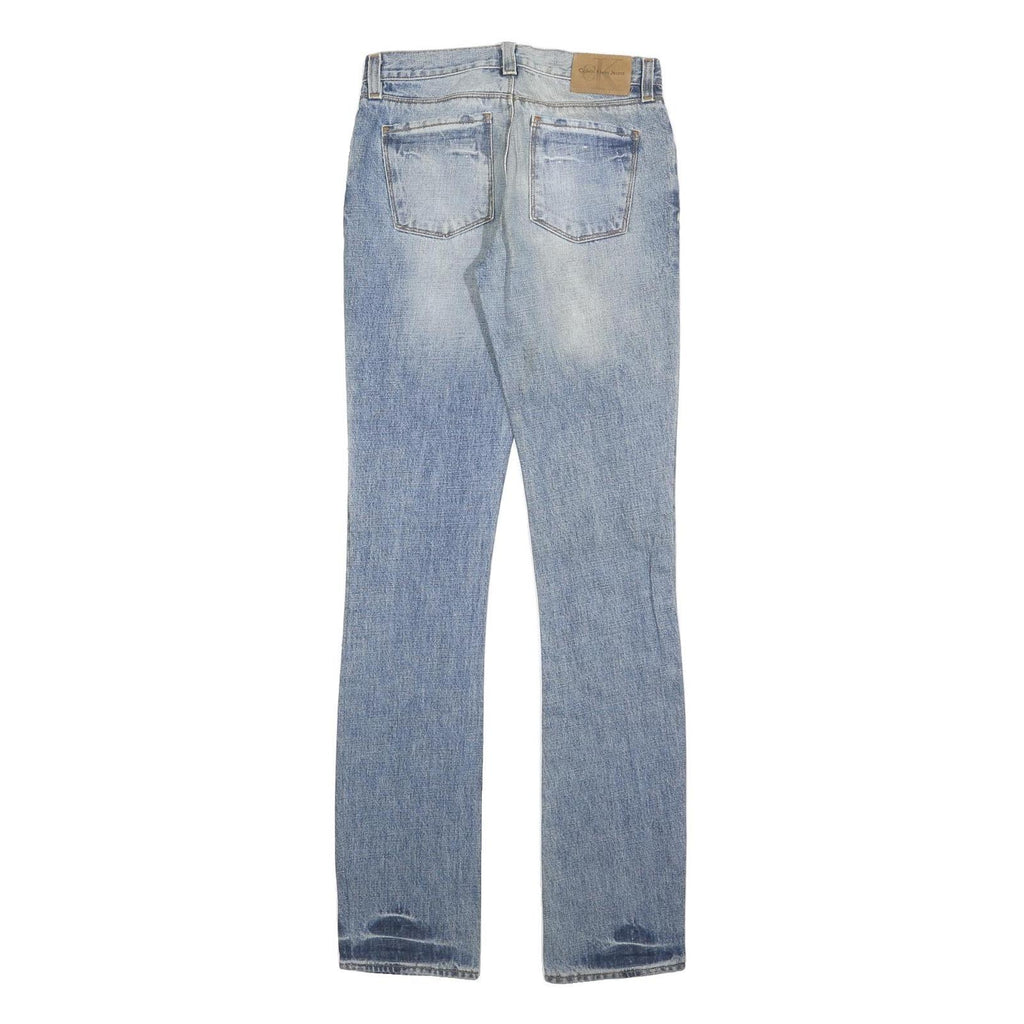 CALVIN KLEIN JEANS Womens Blue Regular Fit Straight Denim Light Wash W26 L34