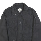 ROADSIGN Womens Black Jacket L Polyester Blend Plain Zip Closure Utility Style