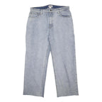 GUESS Mens Relaxed Light Blue Denim Jeans W36 L28 Straight Cotton Zip Casual