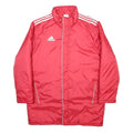 ADIDAS Mens Red Polyester Zip Jacket L Sportswear Plain 3 Stripes