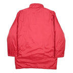 ADIDAS Mens Red Polyester Zip Jacket L Sportswear Plain 3 Stripes