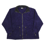 JEM Womens Blue Navy Plain Pullover Regular XL Polyester Fleece Jumper Zip