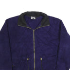 JEM Womens Blue Navy Plain Pullover Regular XL Polyester Fleece Jumper Zip