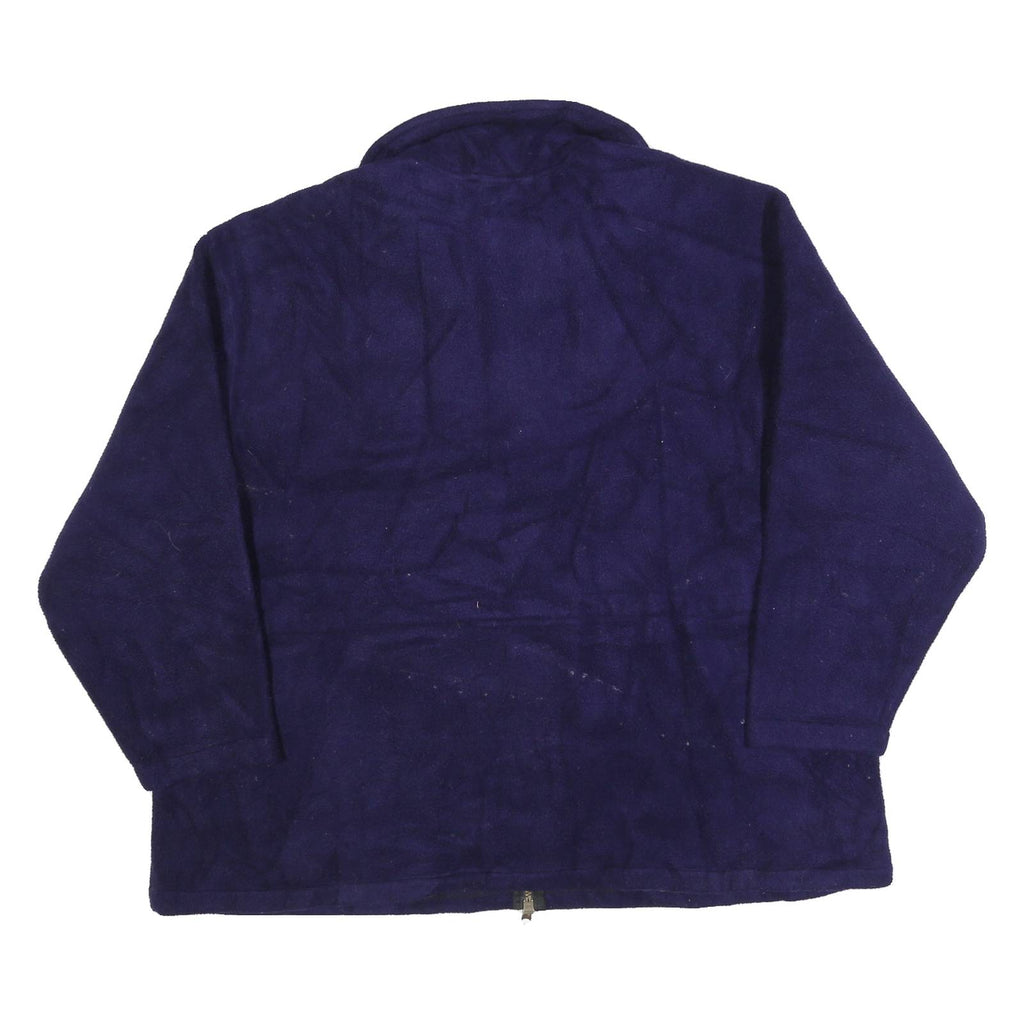 JEM Womens Blue Navy Plain Pullover Regular XL Polyester Fleece Jumper Zip