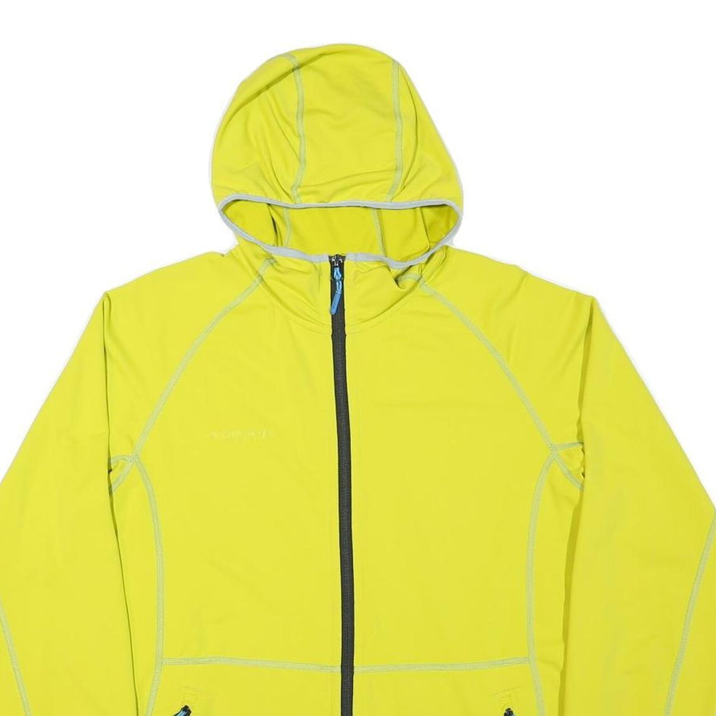 MAMMUT Mens Yellow Hooded Jacket M Polyester Blend Plain Zip Outdoor Activewear
