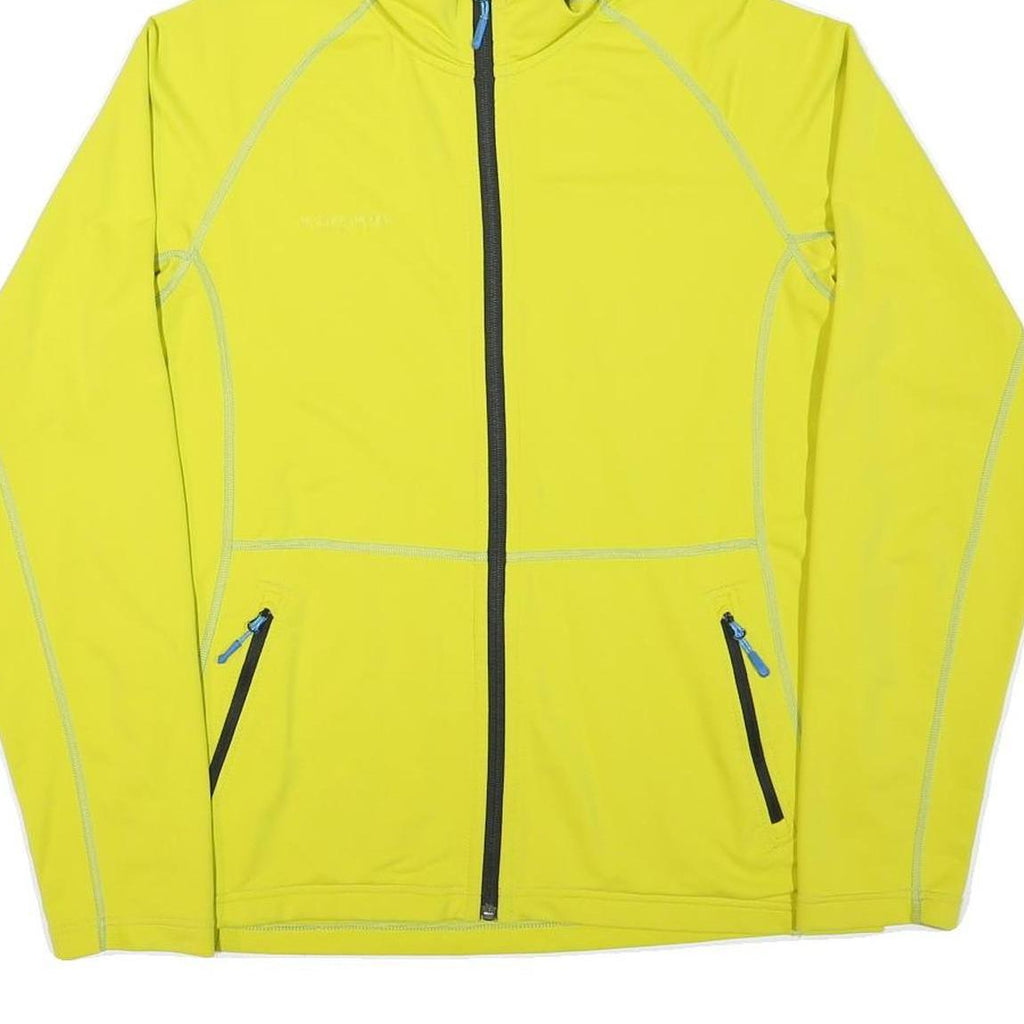 MAMMUT Mens Yellow Hooded Jacket M Polyester Blend Plain Zip Outdoor Activewear
