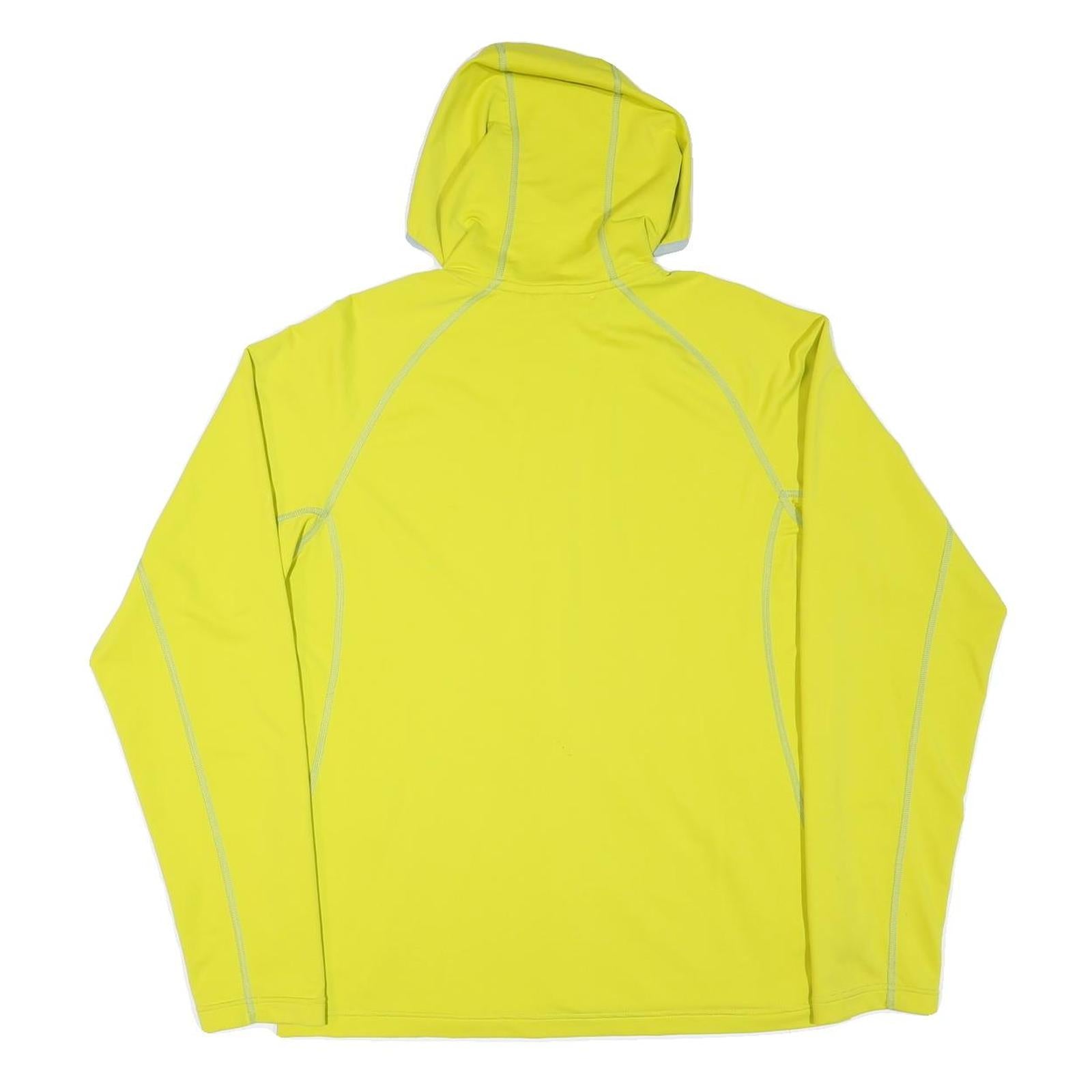 MAMMUT Mens Yellow Hooded Jacket M Polyester Blend Plain Zip Outdoor Activewear