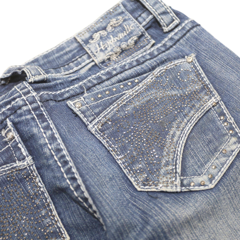 HYDRAULIC Womens Slim Blue Denim Slim Jeans W26 L32 Stylish Stretch Cotton Blend