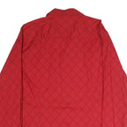 GUESS Mens Red Plaid Cotton Blend Shirt L Stylish Designer Casual Wear