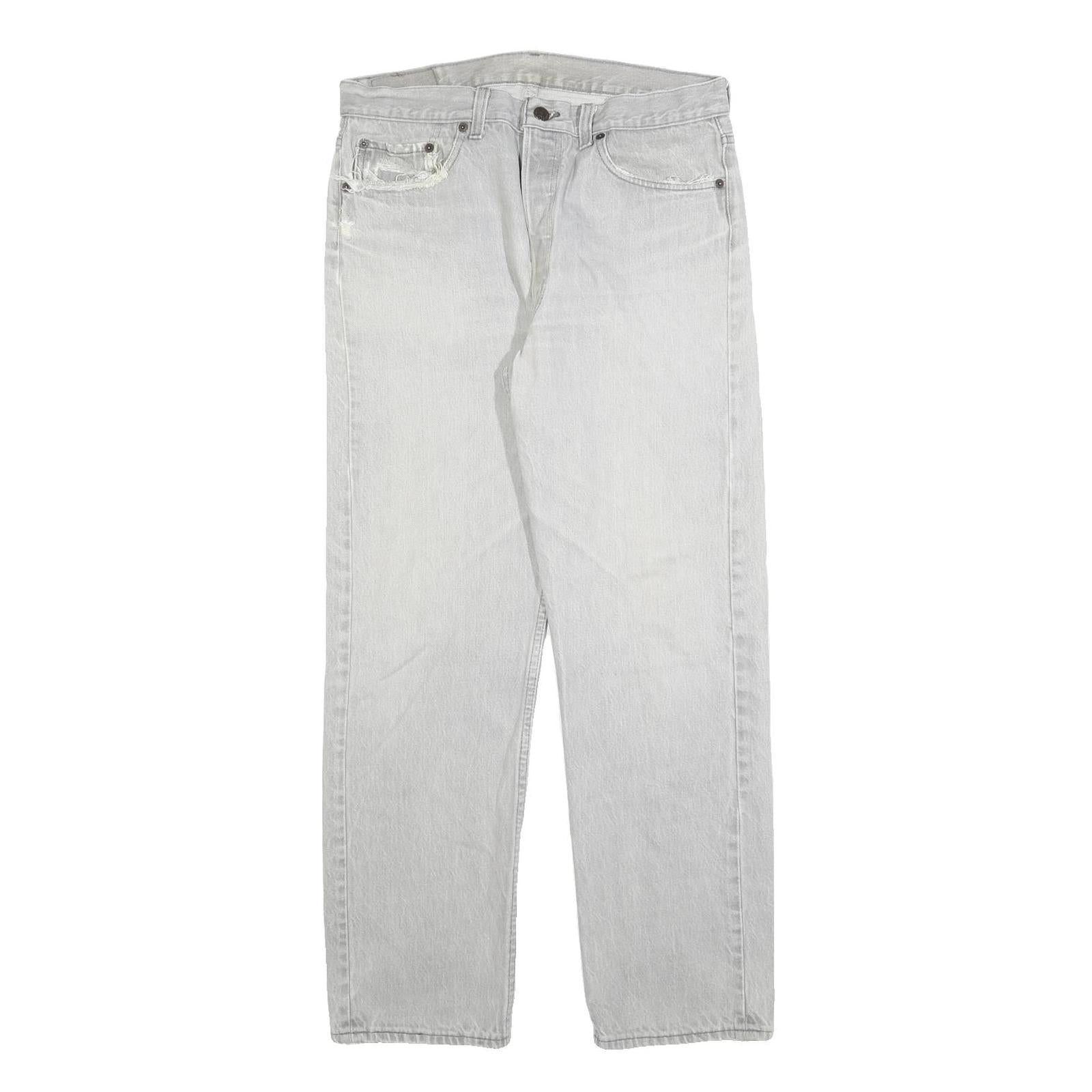 LEVI'S 501 Mens Jeans Regular Straight Denim Light W34 L30 Classic Button Fly