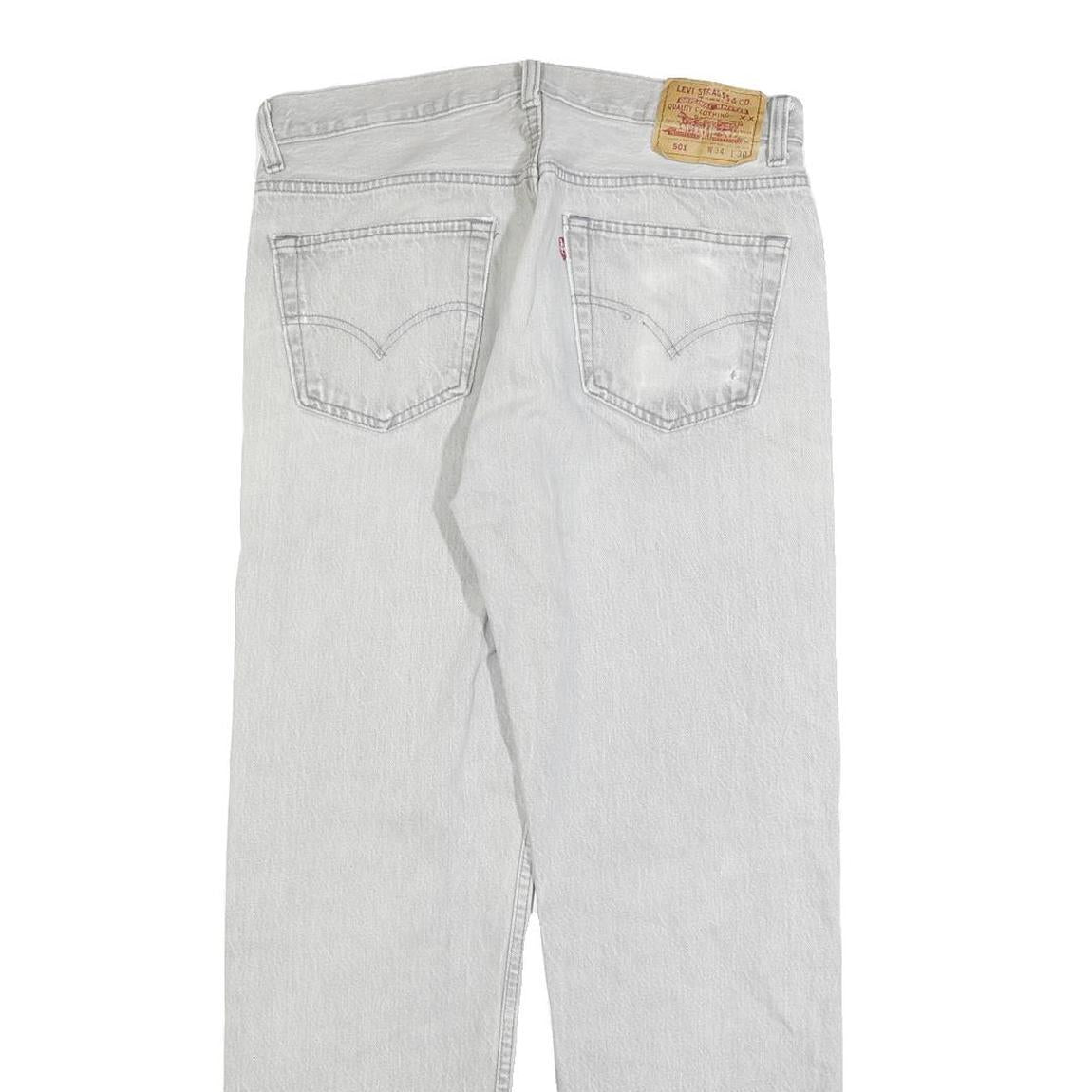 LEVI'S 501 Mens Jeans Regular Straight Denim Light W34 L30 Classic Button Fly