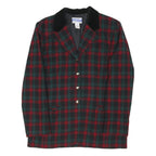 PENDLETON Womens Red & Green Check Wool Button Jacket UK 16 Classic Fit