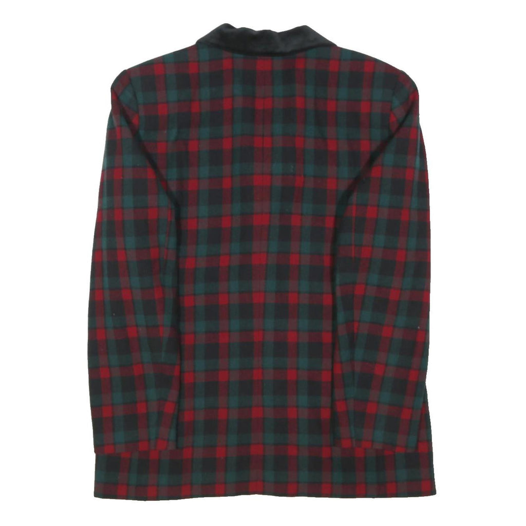 PENDLETON Womens Red & Green Check Wool Button Jacket UK 16 Classic Fit