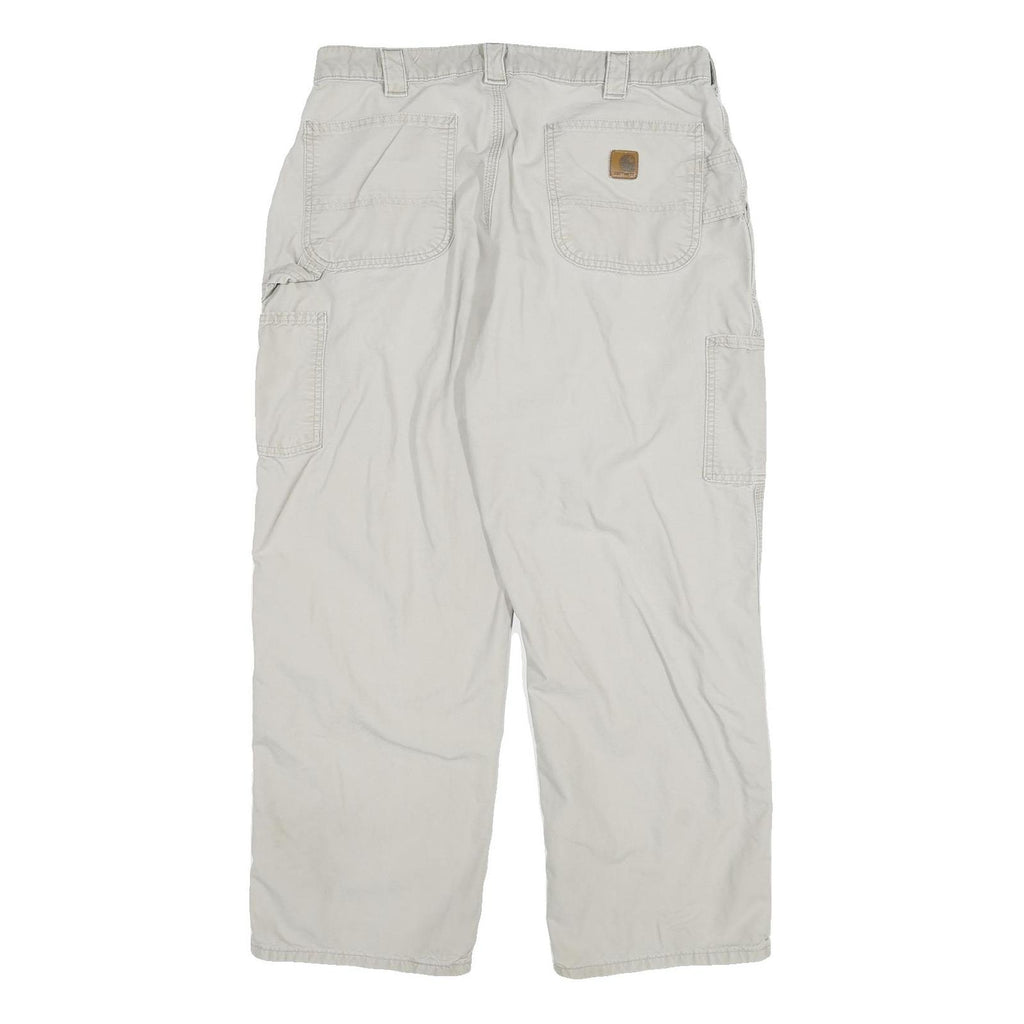 CARHARTT Mens Cotton Blend Relaxed W34 L28 Workwear Cargo Trousers Beige