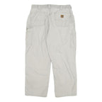 CARHARTT Mens Cotton Blend Relaxed W34 L28 Workwear Cargo Trousers Beige