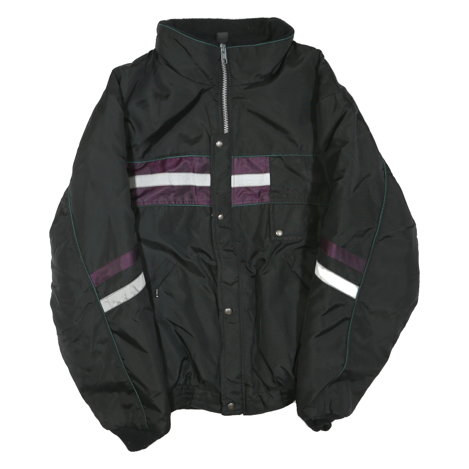 ARTIK Mens Black & Purple Zip Polyester Blend Outdoor Jacket XL