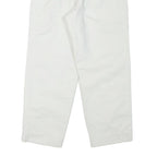 WEPPOS Mens White Relaxed Trousers W32 L28 Cotton Blend Zip Casual