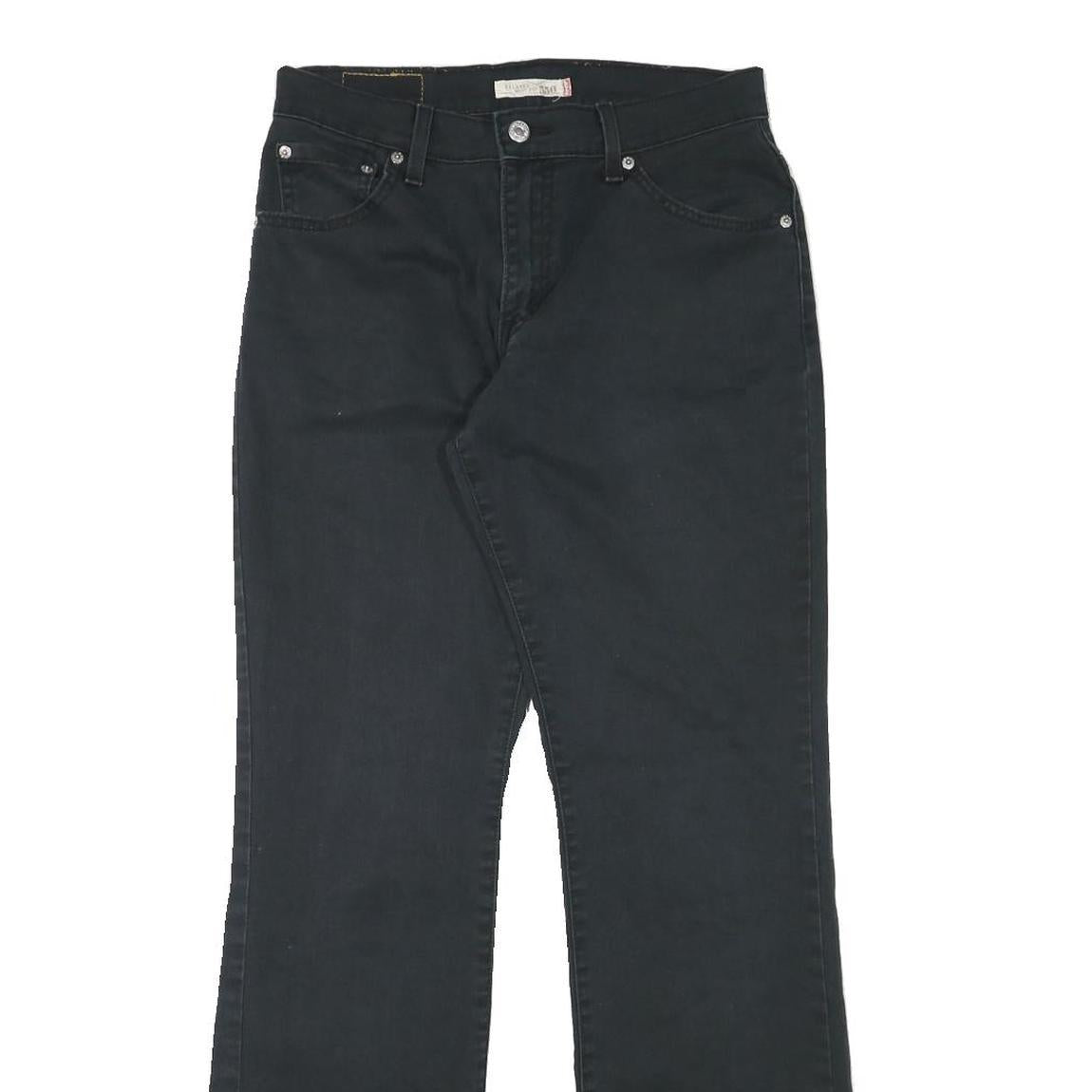 LEVI'S Womens Black Regular Straight Denim Jeans W30 L32 Comfortable Stylish