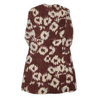 Womens A-Line Dress Brown 90s Crazy Pattern Long Sleeve Knee Length L