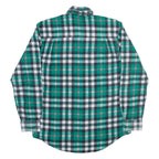 Mens Flannel Shirt Green Check Long Sleeve S