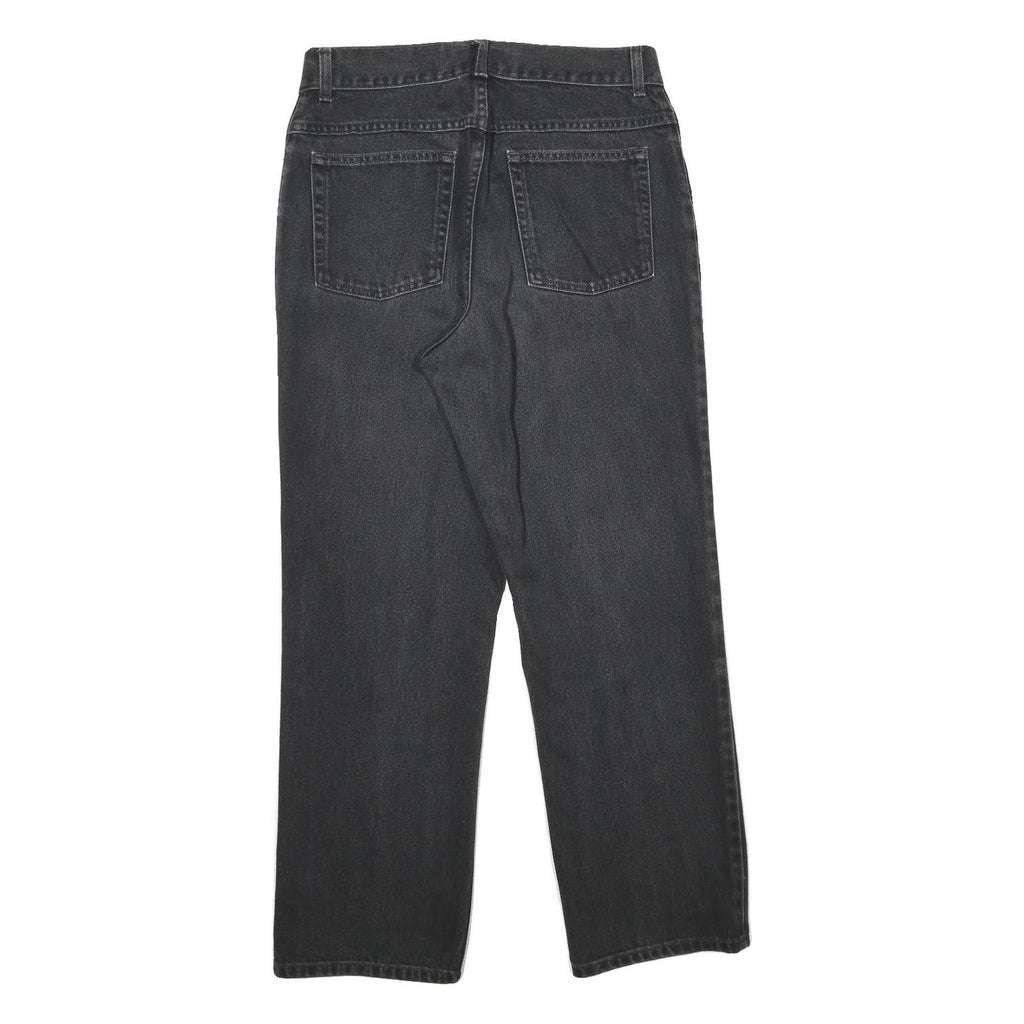 LL BEAN Womens Classic Black Denim Jeans W30 L30 Zip Cotton Casual