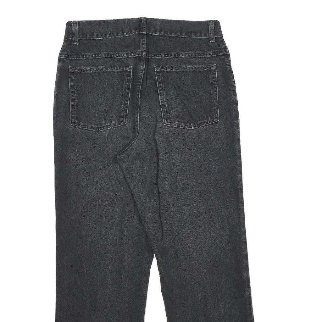 LL BEAN Womens Classic Black Denim Jeans W30 L30 Zip Cotton Casual