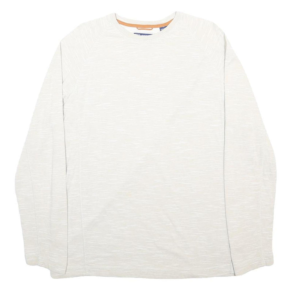 CHAPS Mens White Crew Neck Sweatshirt M Casual Cotton Blend Pullover