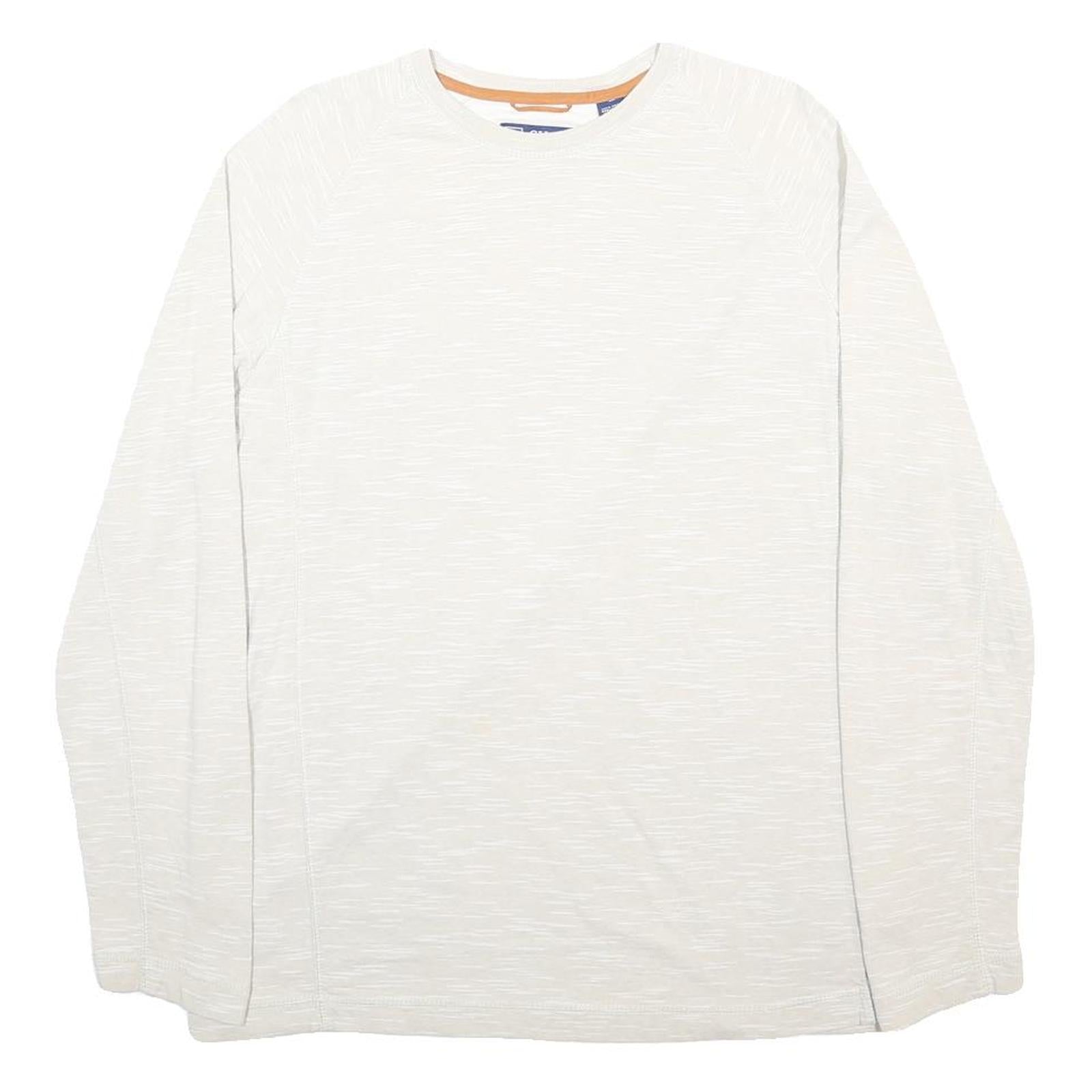 CHAPS Mens White Crew Neck Sweatshirt M Casual Cotton Blend Pullover